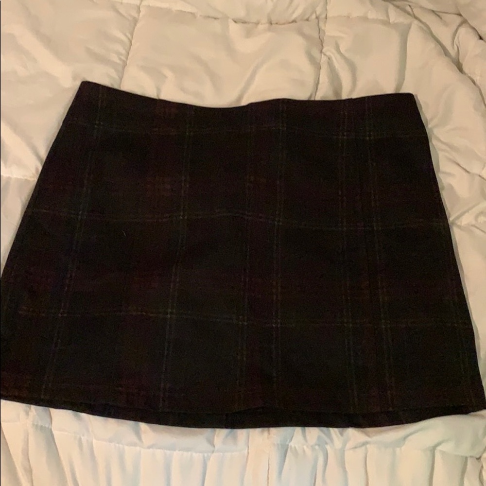 Black Plaid Mini Skirt